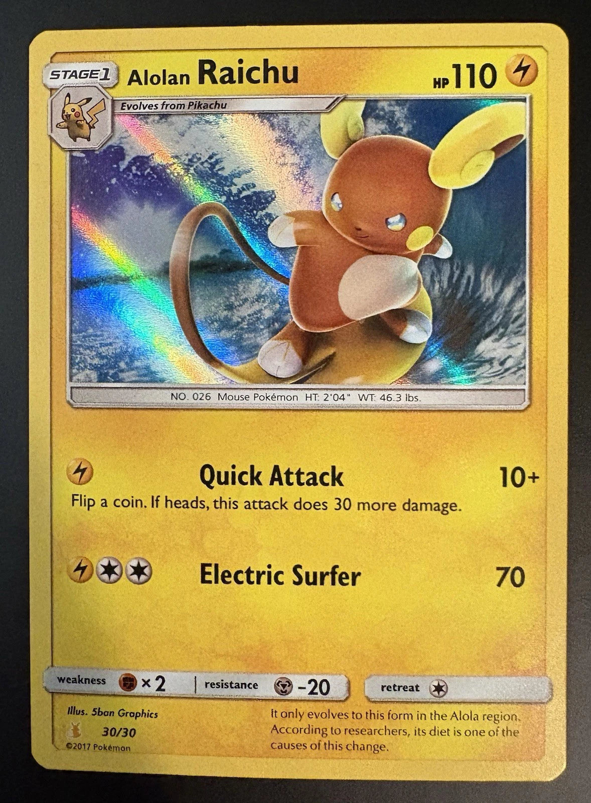 Alolan Raichu 30/30 Holo