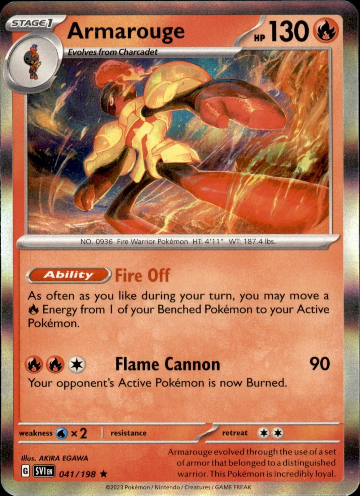 Armarouge 041/198 Holo Pokemon Scarlet & Violet Rare NM