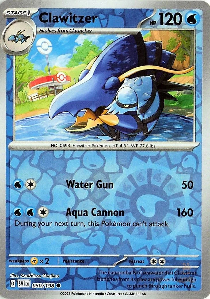 Clawitzer 050/198 Reverse HOLO Scarlet & Violet NM