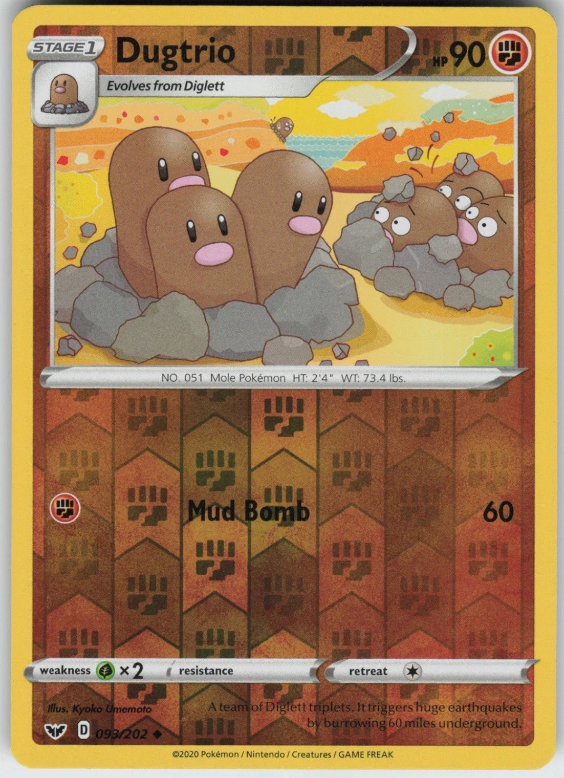 Dugtrio Reverse Holo 093/202