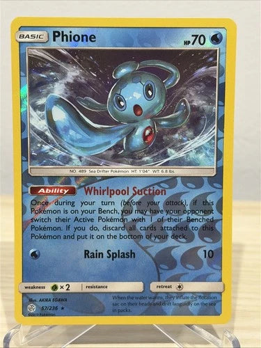 Pokemon SM - Cosmic Eclipse #57/236 Phione Reverse Holo - NM