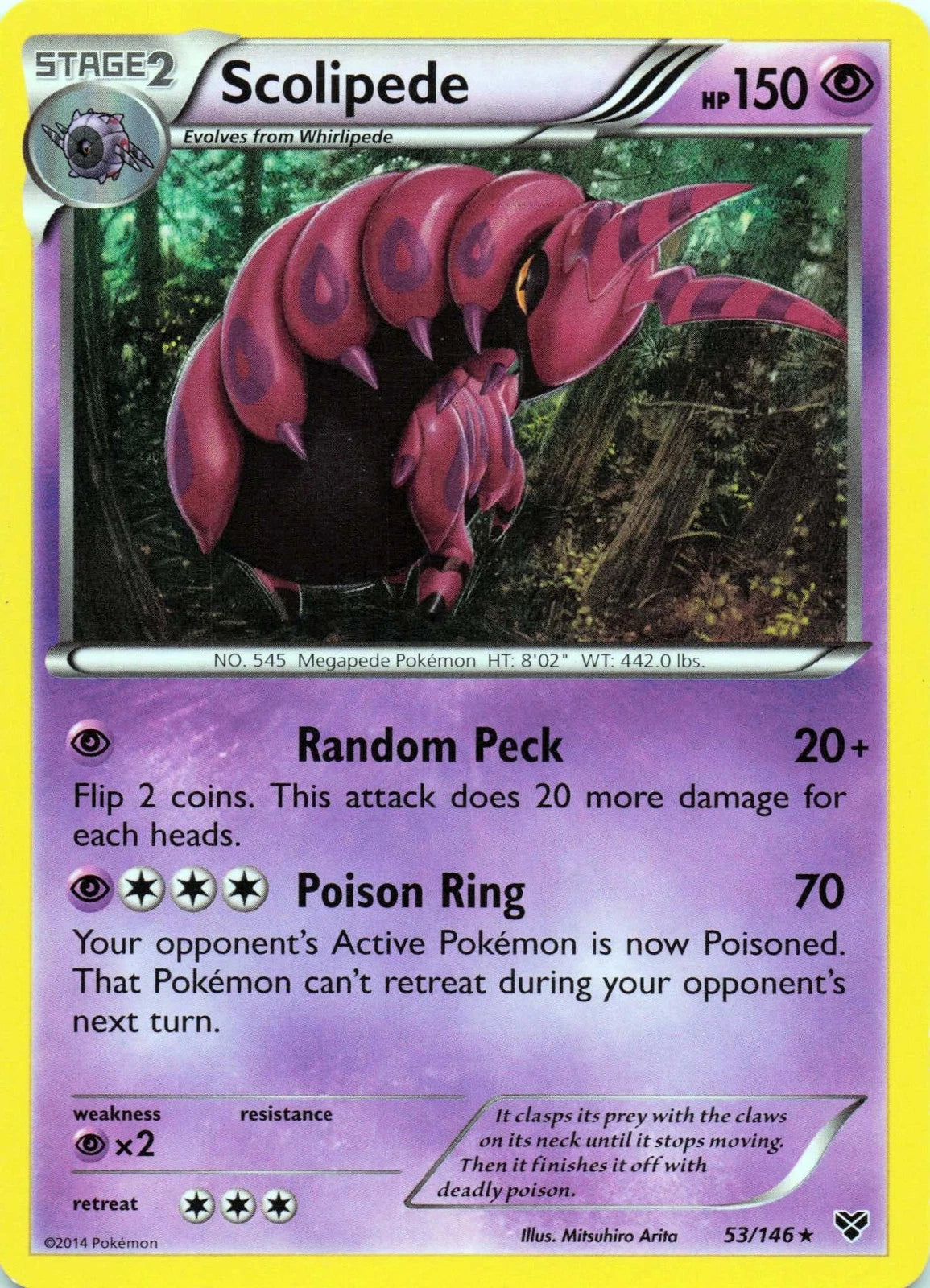 Scolipede Rare XY Base Set 53/146 NM Normal